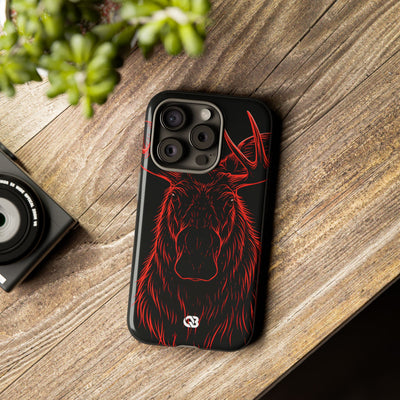 Nordic Moose Contour · Tough Phone Case for iPhone · Red
