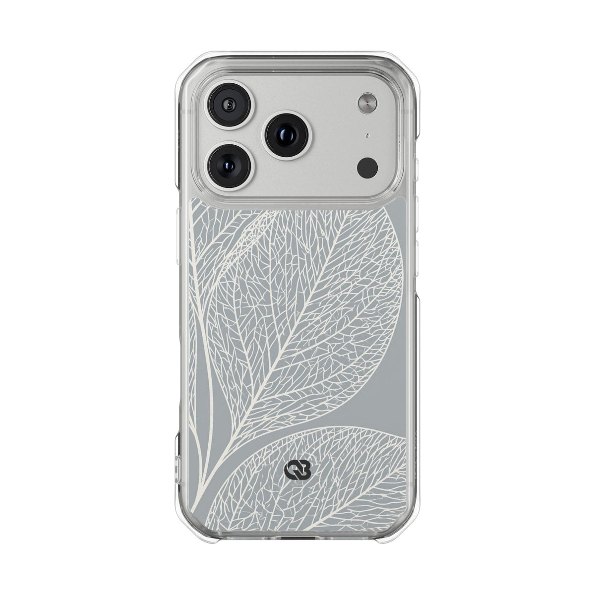 Minimal Leaf Skeleton · Clear Impact Magnetic Phone Case for iPhone ·  Grey