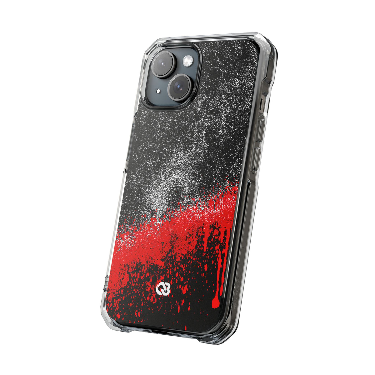 Crimson Noir Drip · Clear Impact Magnetic Phone Case for iPhone ·  Black
