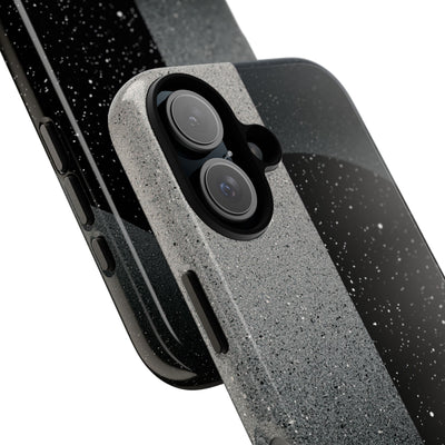 Black Tough Phone Case for iPhone - Lunar Static Orbit