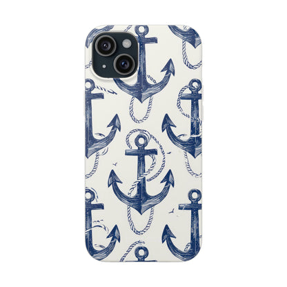 Marineanker Loop iPhone 15 Plus Cover - Blød