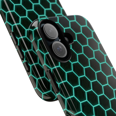 Neon Hex Spectrum · Tough Phone Case for iPhone · Teal