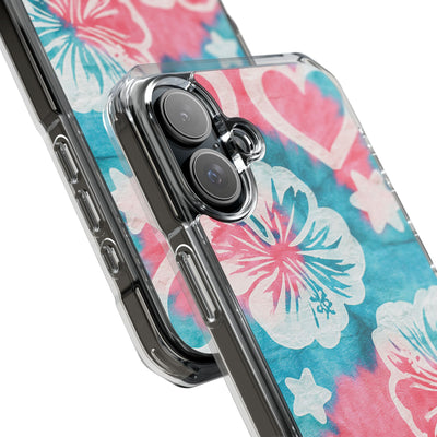 Tropical Hibiscus Bloom · Clear Impact Magnetic Phone Case for iPhone · Teal