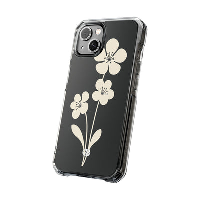 Black Impact MagSafe Phone Case for iPhone - Obsidian Cream Bloom