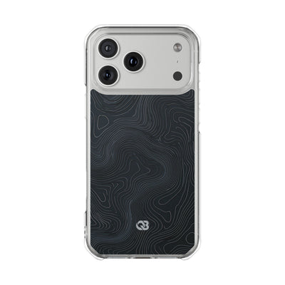Black Impact MagSafe Phone Case for iPhone - Obsidian Ridge Topo