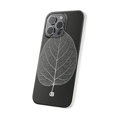 Black Lite Phone Case for iPhone - Bleached Leaf Lattice