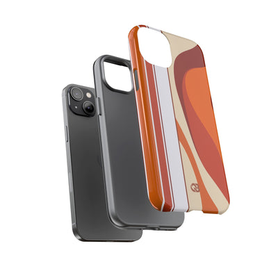 Orange Tough Phone Case for iPhone - Terracotta Metro Line