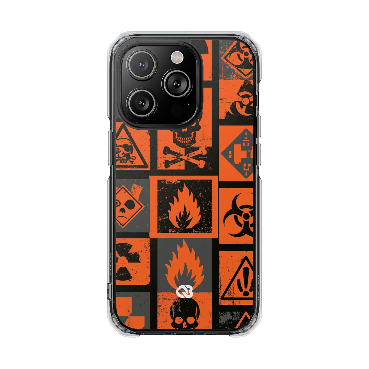 Urban Hazard · Clear Impact Magnetic Phone Case for iPhone · Orange