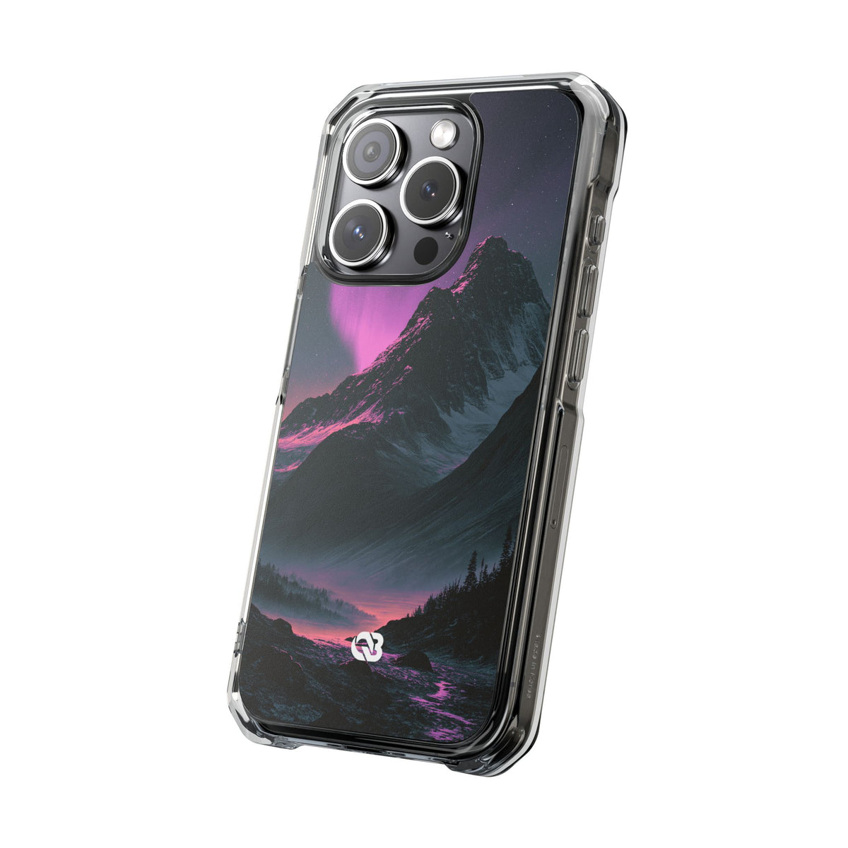 Arctic Aurora Summit · Clear Impact Magnetic Phone Case for iPhone · Black