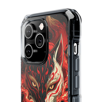 Crimson Kitsune Spirit · Clear Impact Magnetic Phone Case for iPhone · Red
