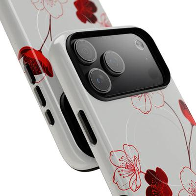 Red Tough 2.0 Magsafe Phone Case for iPhone - Kyoto Ember Bloom