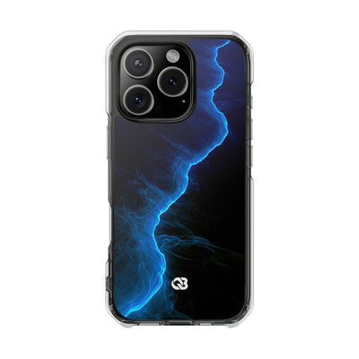 Electric Azure Drift · Clear Impact Magnetic Phone Case for iPhone · Blue