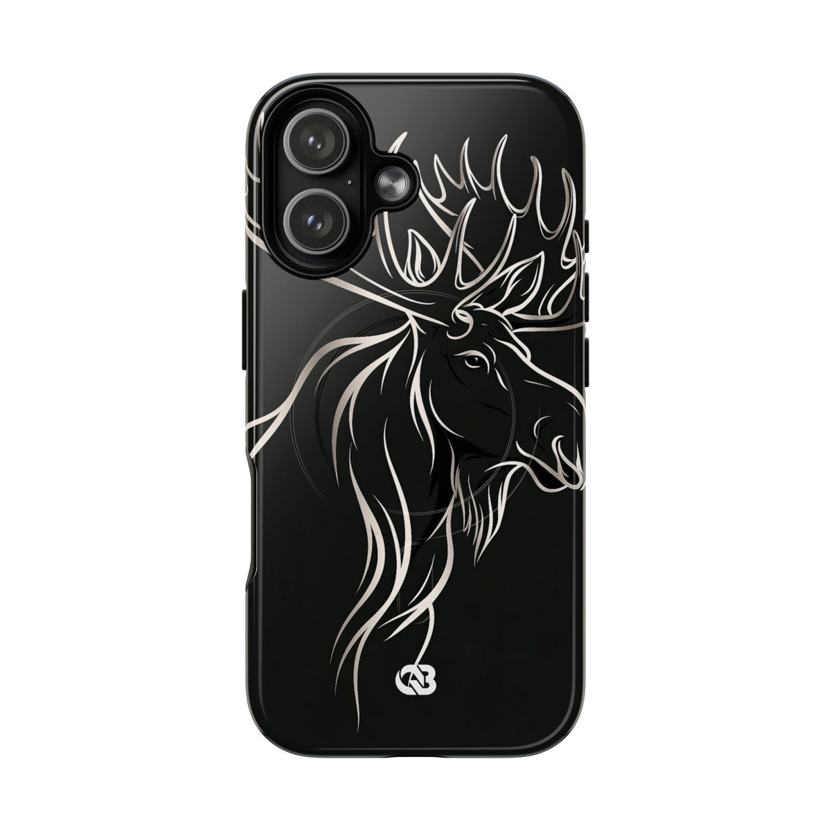Nordic Moose Contour · Tough 2.0 Magnetic Phone Case for iPhone · Black