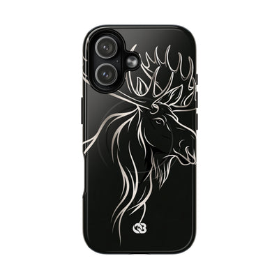 Nordic Moose Contour · Tough 2.0 Magnetic Phone Case for iPhone · Black