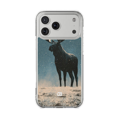 Nordic Boreal Moose · Clear Impact Magnetic Phone Case for iPhone · Blue
