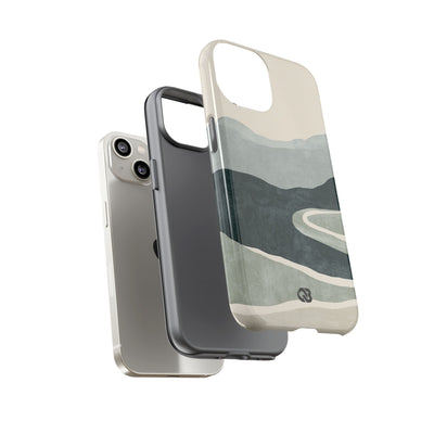 Green Tough Phone Case for iPhone - Misty Sage Valley