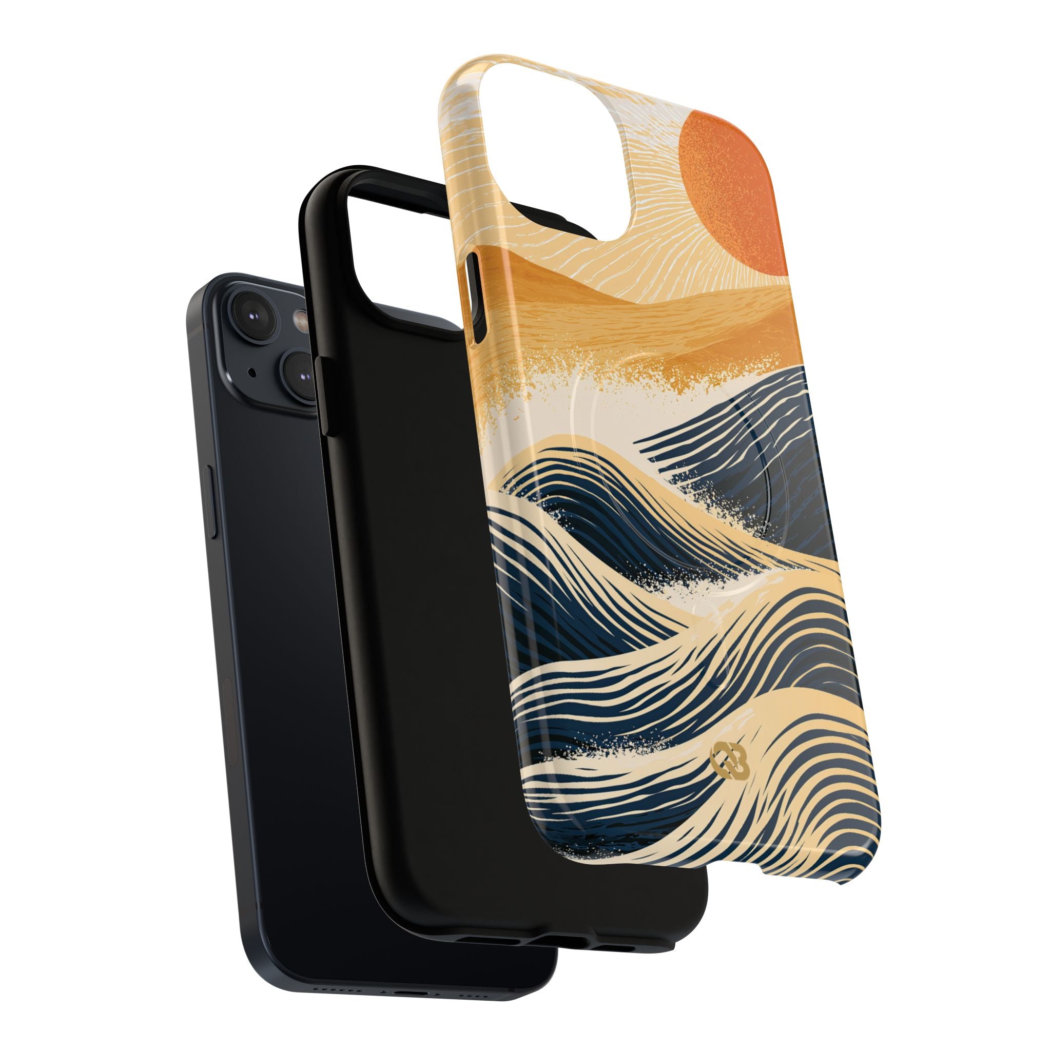 Blue Tough 2.0 Magsafe Phone Case for iPhone - Kyoto Cresting Tide