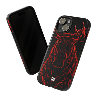 Nordic Moose Contour · Tough Phone Case for iPhone · Red