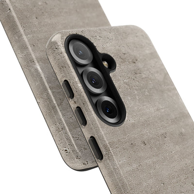 Grey Tough Phone Case for Samsung - Brutalist Stone Grit
