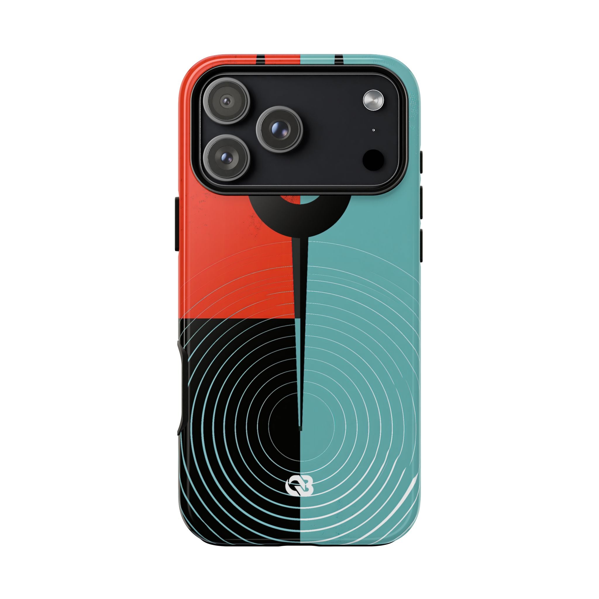 Teal Tough Phone Case for iPhone - Sonic Static Split