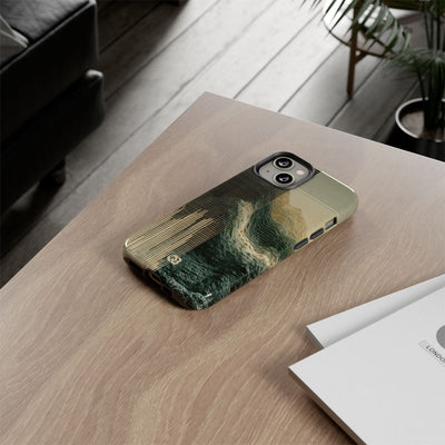 Beige Tough Phone Case for iPhone - Veridian Data Ridge