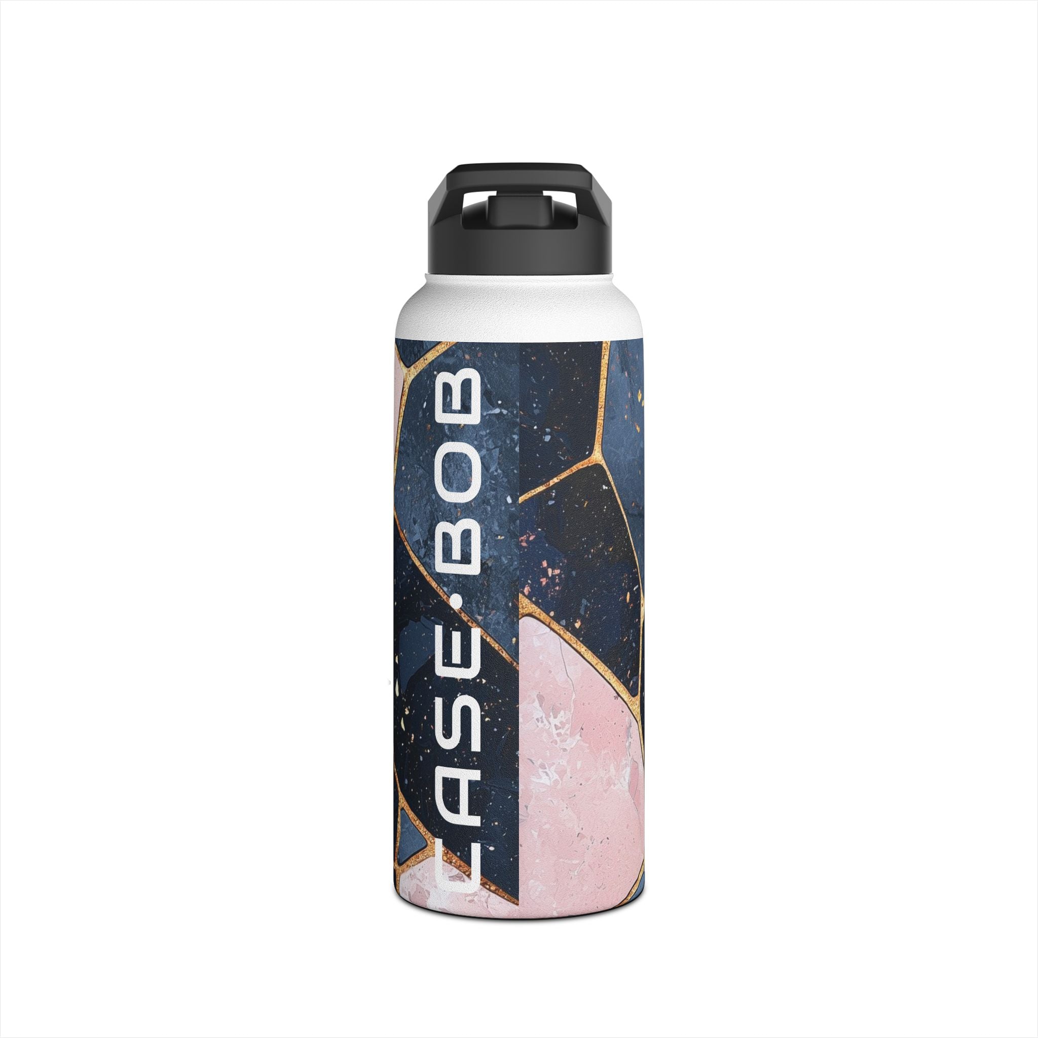 Golden Mosaic Navy - Stainless Steel Water Bottle
