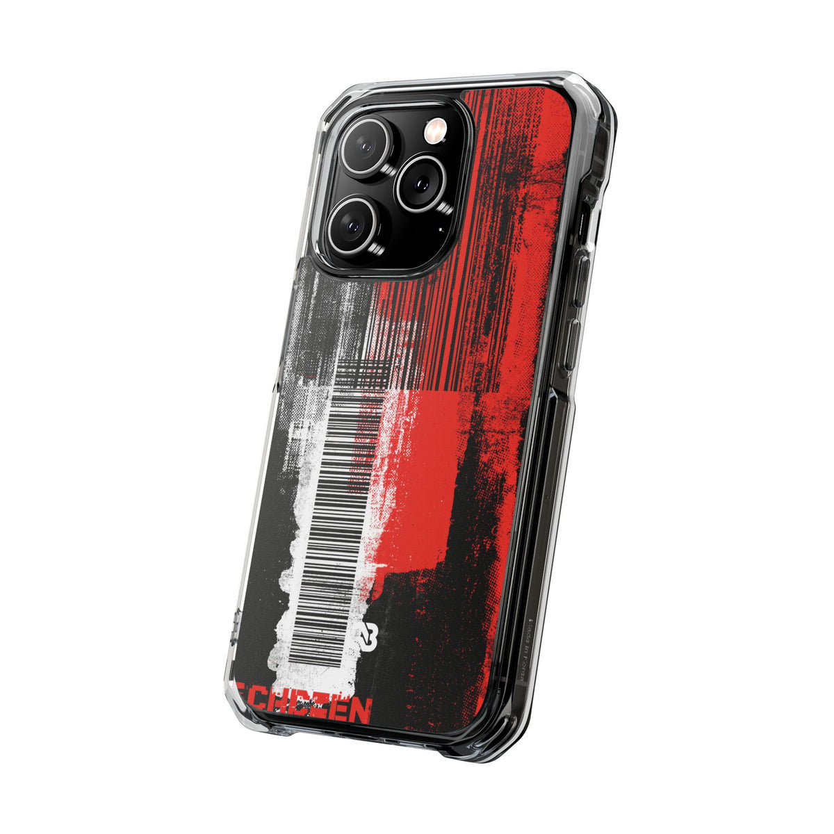 Distorted Barcode · Clear Impact Magnetic Phone Case for iPhone · Black