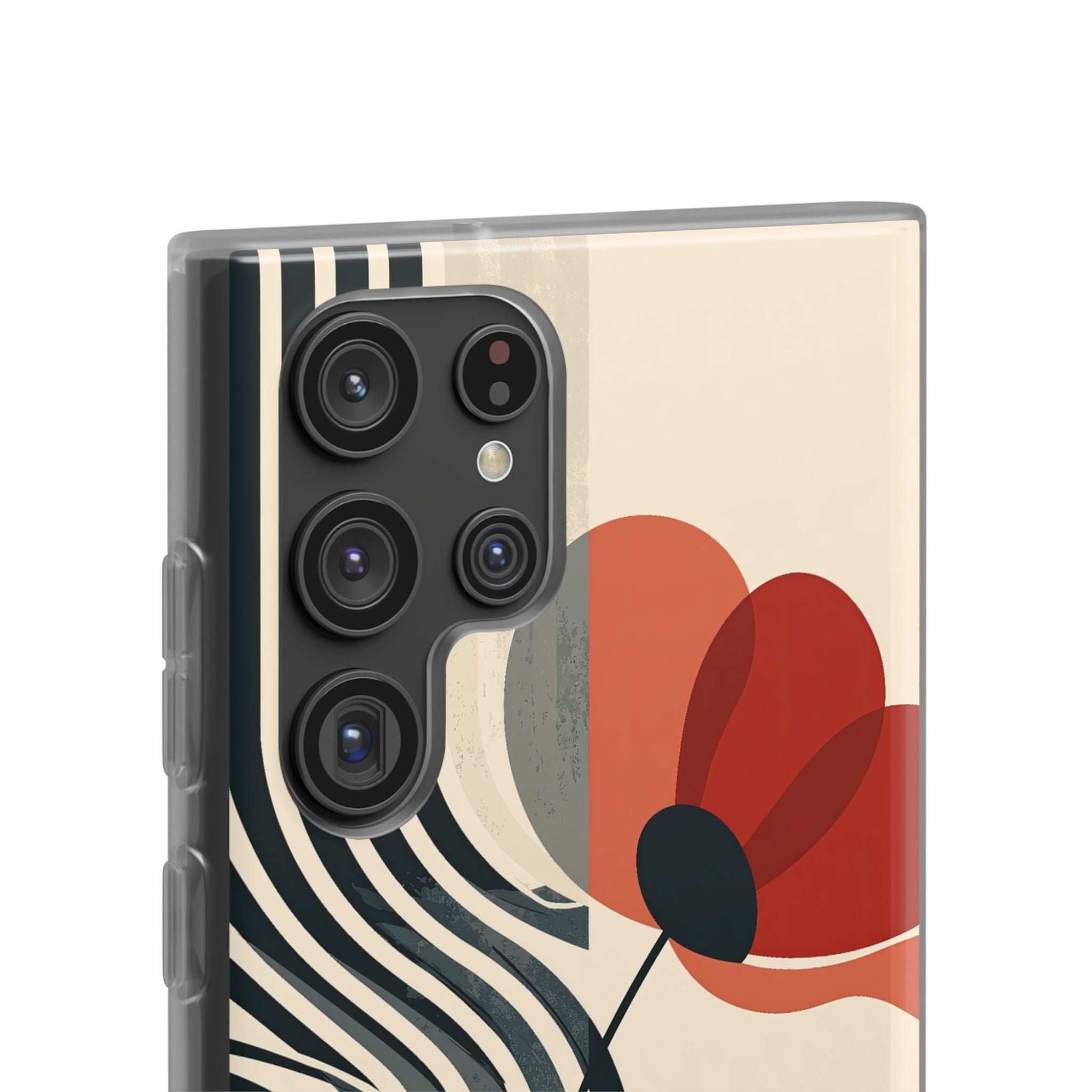 Beige Lite Phone Case for Samsung - Crimson Line Bloom
