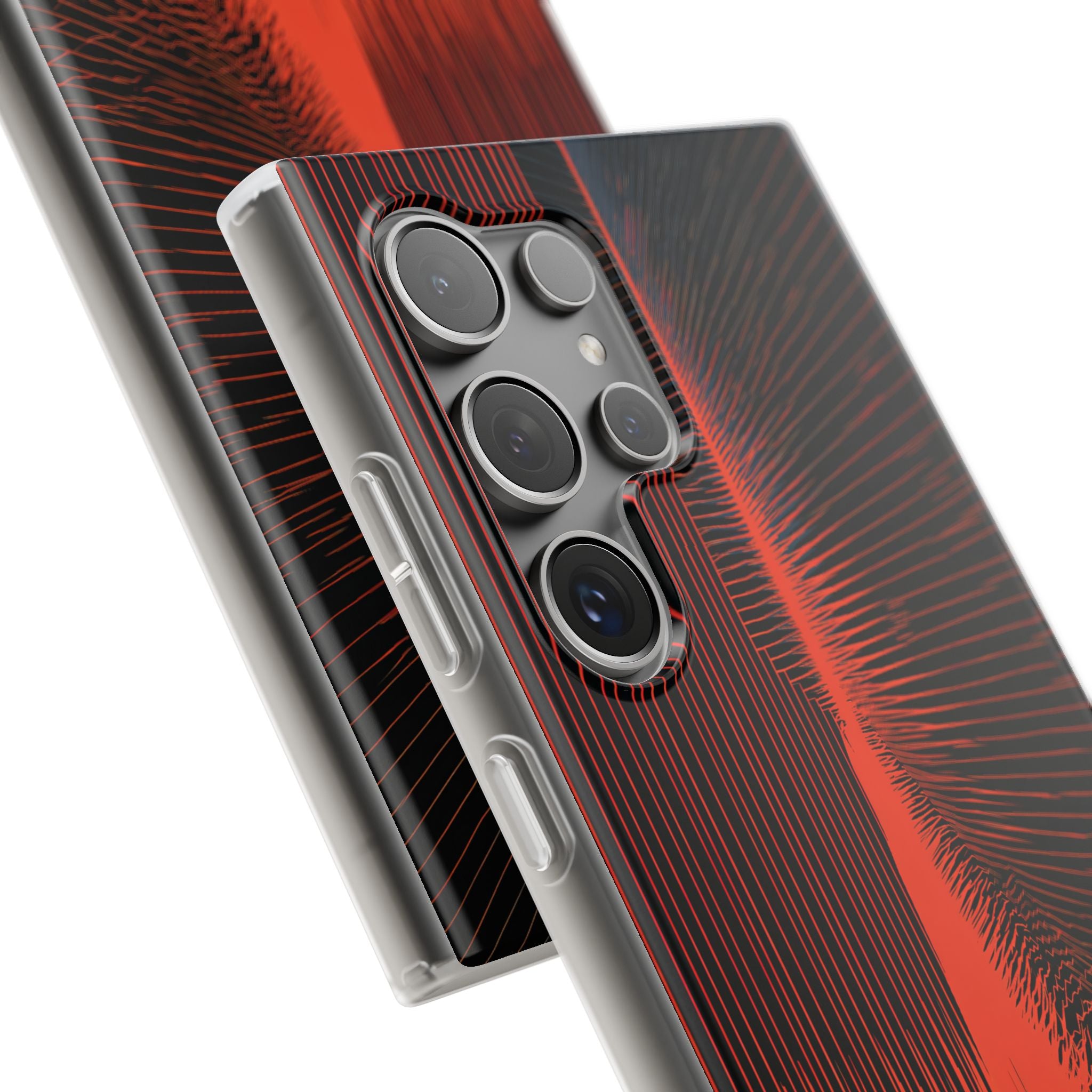 Red Lite Phone Case for Samsung - Crimson Frequency Pulse