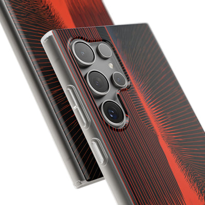 Red Lite Phone Case for Samsung - Crimson Frequency Pulse