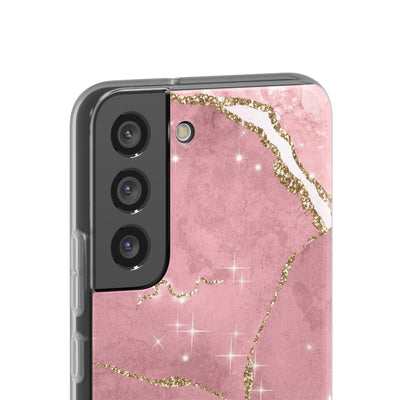 Rose Sparkle Marble · Soft Phone Case for Samsung