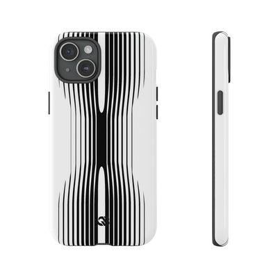 White Tough Phone Case for iPhone - Kinetic Mono Distortion