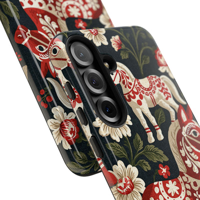 Nordic Dala Meadow · Tough Phone Case for Samsung · Red
