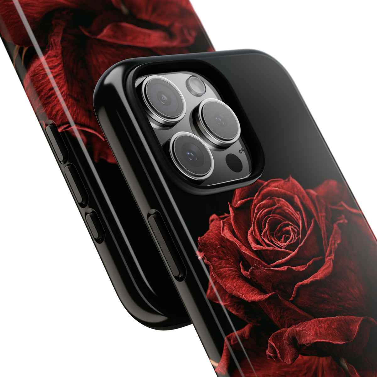 Crimson Noir Rose · Tough Phone Case for iPhone · Black
