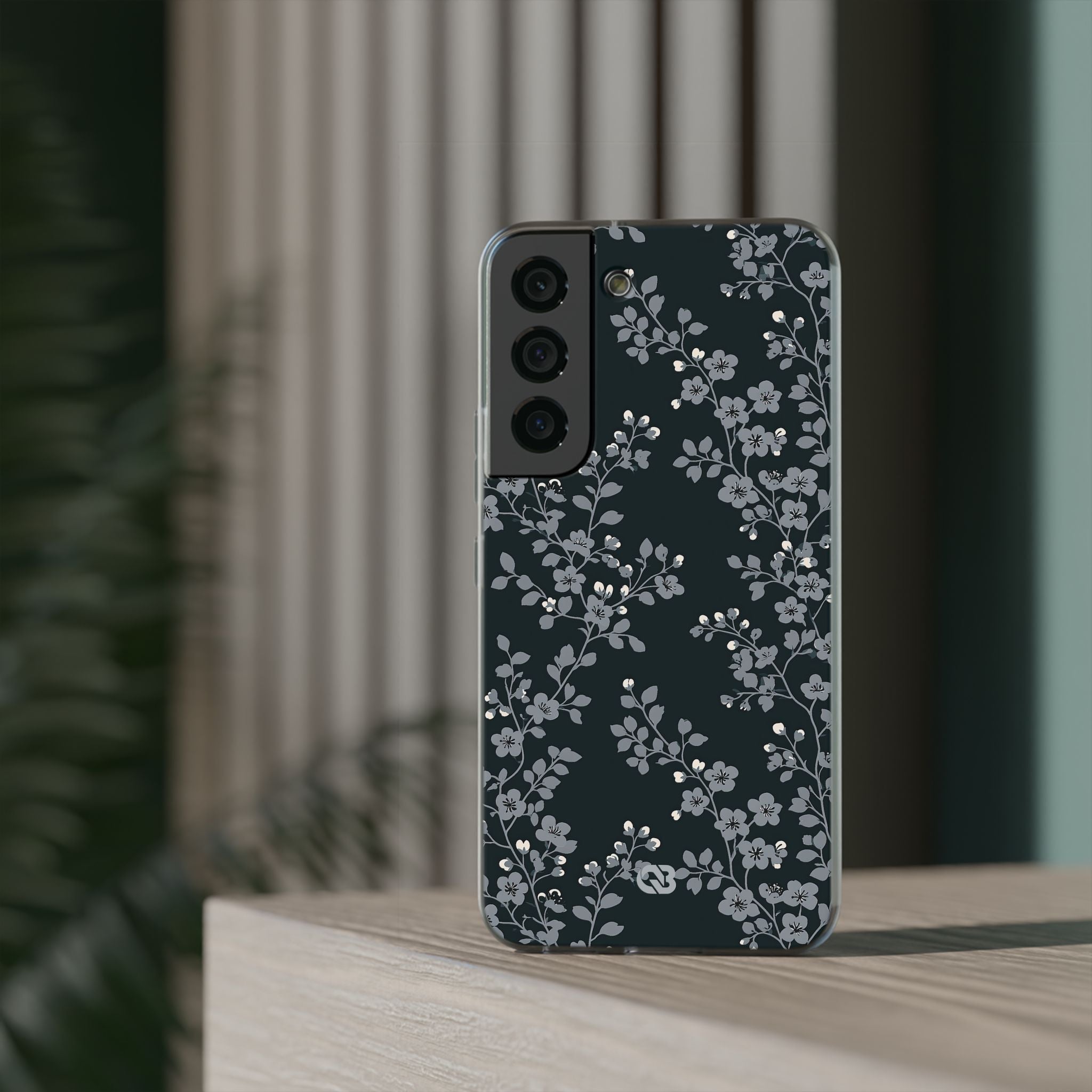 Black Lite Phone Case for Samsung - Midnight Slate Blossom