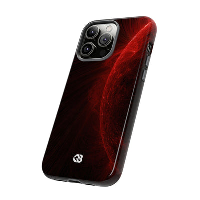 Red Tough Phone Case for iPhone - Solar Crimson Flare