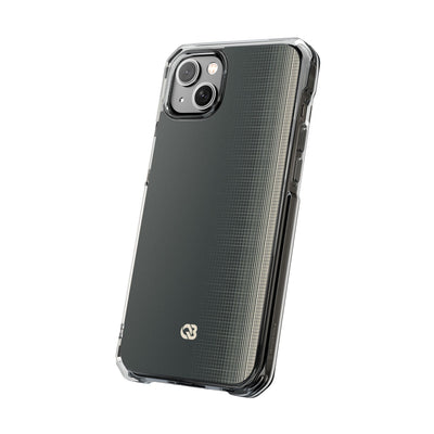 Grey Impact MagSafe Phone Case for iPhone - Charcoal Tech Grid