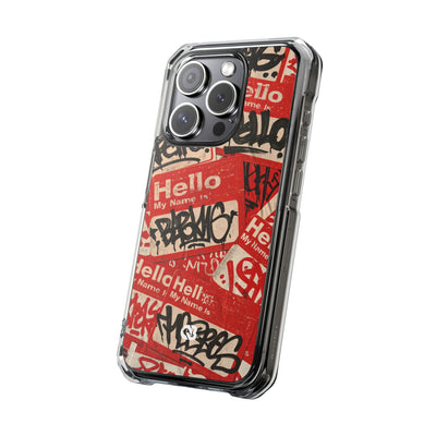 Slap Tag Collage · Clear Impact Magnetic Phone Case for iPhone · Red