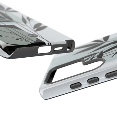 Grey Tough Phone Case for Samsung - Sage Bamboo Noir