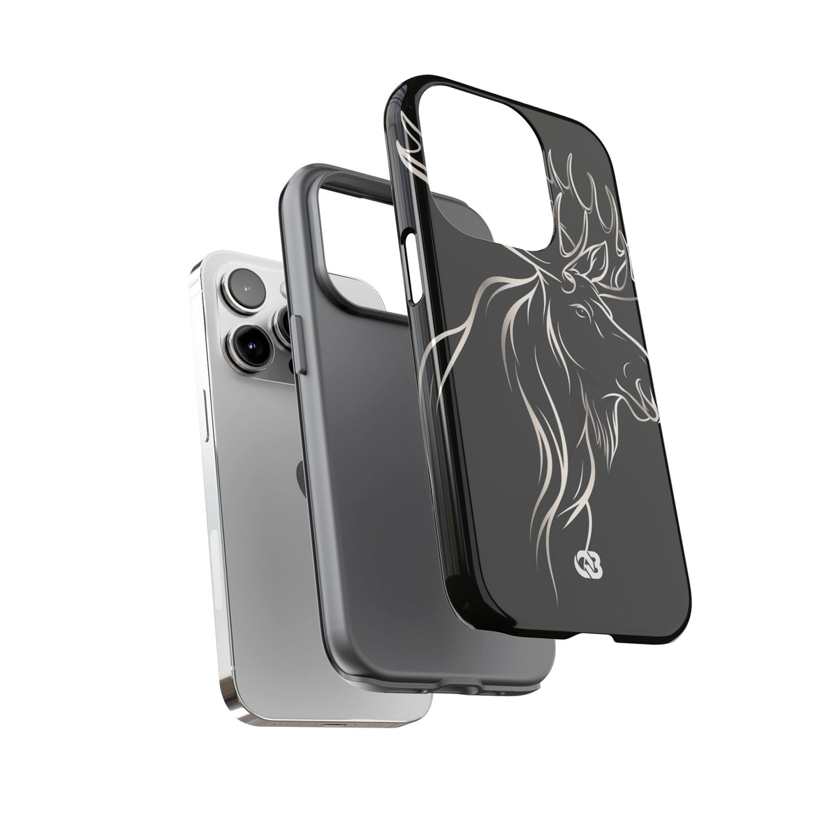 Nordic Moose Contour · Tough Phone Case for iPhone · Black