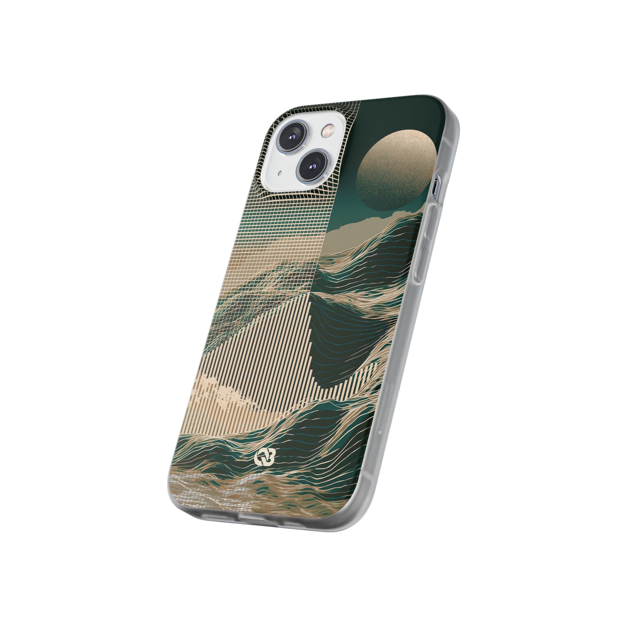 Green Lite Phone Case for iPhone - Lunar Moss Topography