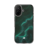 Teal Impact MagSafe Phone Case for iPhone - Neon Jade Contour