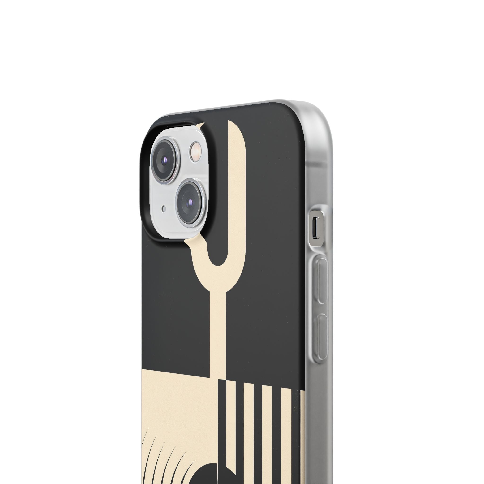 Black Lite Phone Case for iPhone - Ivory Signal Grid