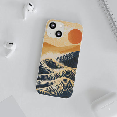 Golden Horizon Waves · Lite Phone Case for iPhone ·  Blue