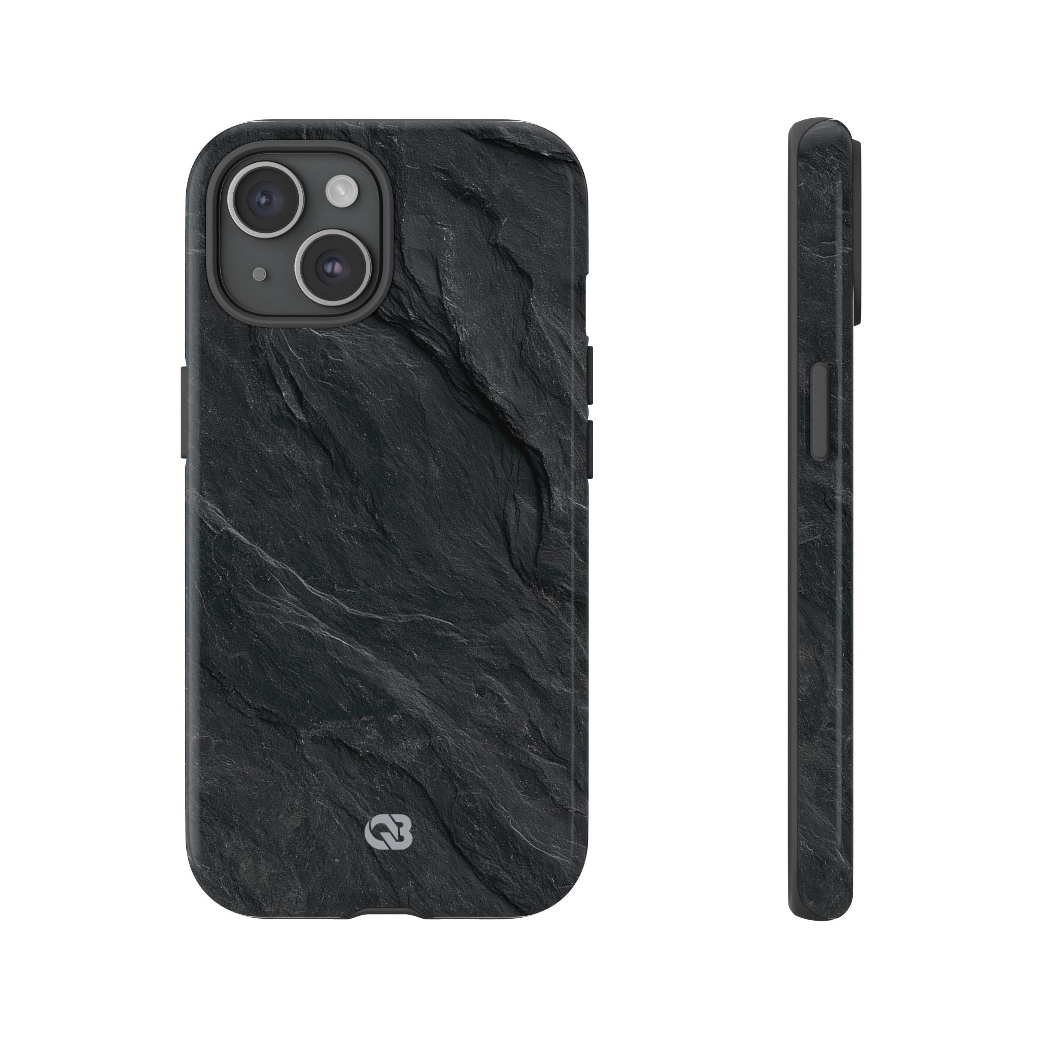 Black Tough Phone Case for iPhone - Midnight Slate Ridge