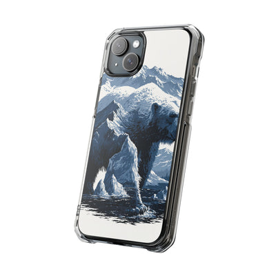 Fjord Summit Bear · Clear Impact Magnetic Phone Case for iPhone · Blue