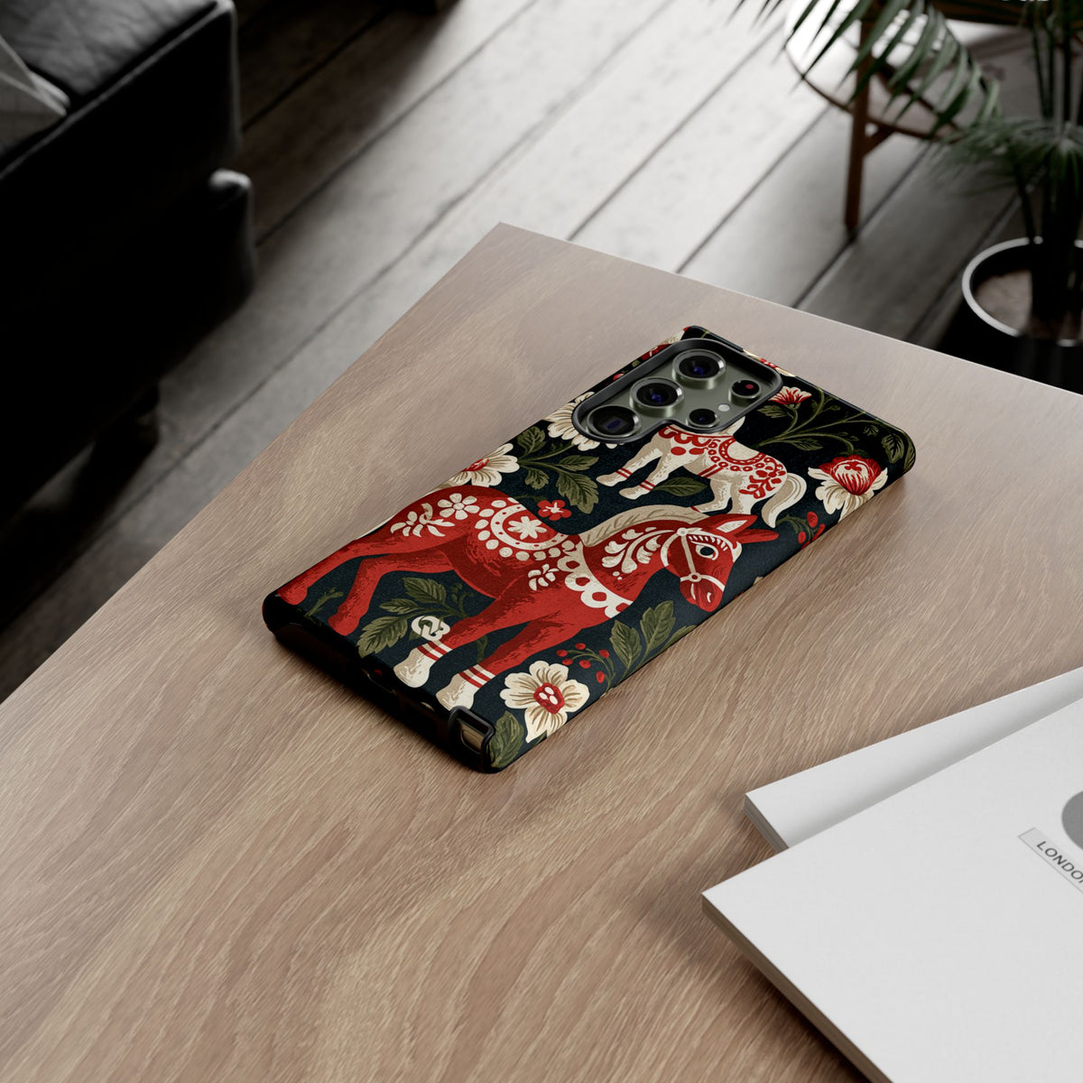 Nordic Dala Meadow · Tough Phone Case for Samsung · Red