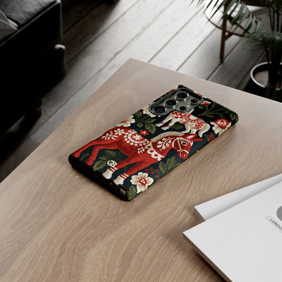 Nordic Dala Meadow · Tough Phone Case for Samsung · Red