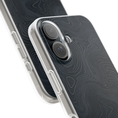 Black Lite Phone Case for iPhone - Obsidian Ridge Topo