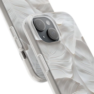 Sculpted Ivory Leaves · Soft Phone Case for iPhone